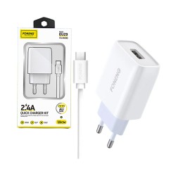 Foneng Fast Charger EU29 with Micro Cable 1USB 2.4A White Foneng Fast Charger EU29 with Micro Cable 1USB 2.4A White